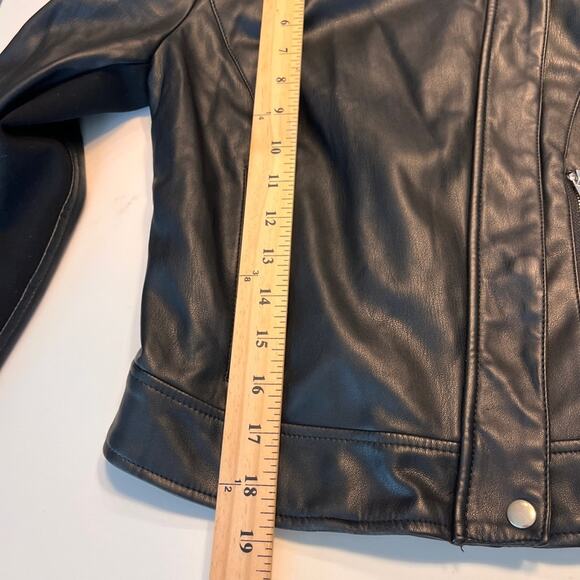 Zara Black Vegan Leather Biker Jacket XS - Picture 8 of 8